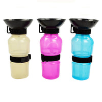HKM-8750141 Pet Outdoor Drinking Bottle for Dogs and Cats, Squeeze-Type Plastic Water Cup in Blue, Pink, and Gray