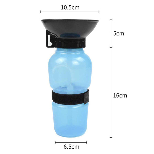 HKM-8750141 Pet Outdoor Drinking Bottle for Dogs and Cats, Squeeze-Type Plastic Water Cup in Blue, Pink, and Gray