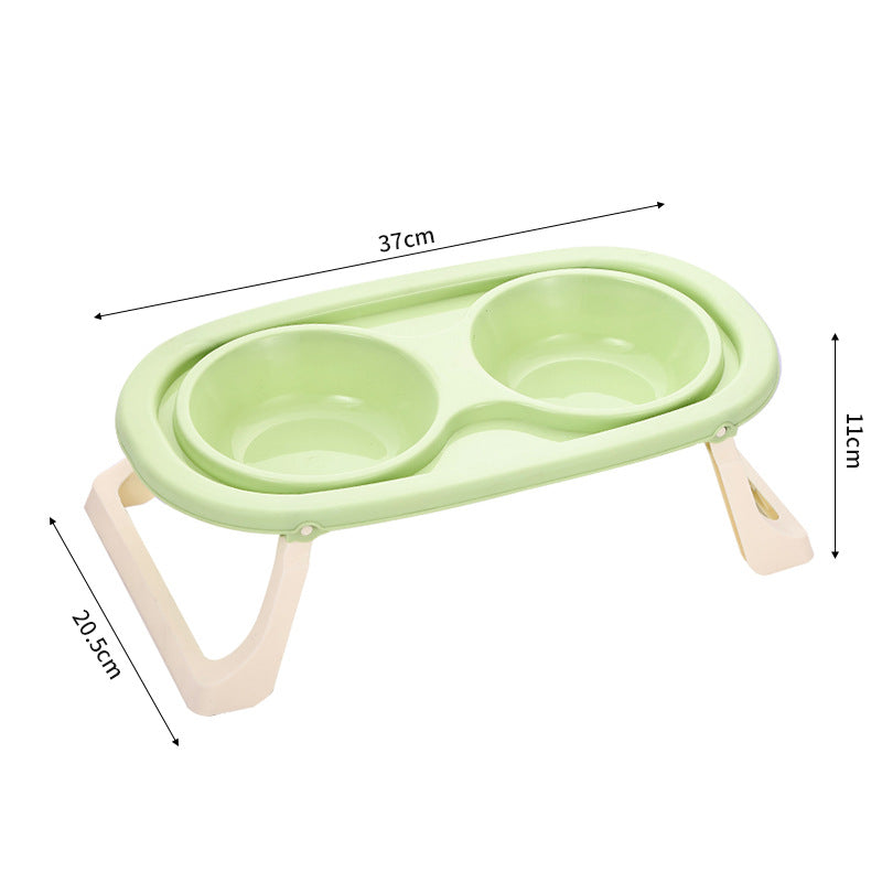 HKM-8750269 Foldable Double Bowl Set for Pets in Various Colors - Stainless Steel & Plastic Options