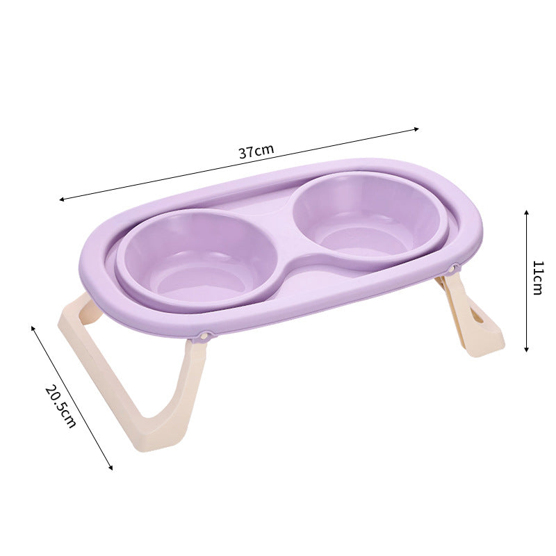 HKM-8750269 Foldable Double Bowl Set for Pets in Various Colors - Stainless Steel & Plastic Options