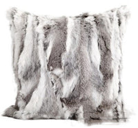 HKM-875027 Modern Striped Sofa Pillow Case in Grass Yellow and Blue, Rabbit Hair, 45x45 cm