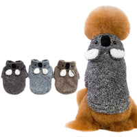 HKM-8750653 Soft Coral Fleece Sloth Bear Dog Clothes in Black, Brown, and Royal Blue