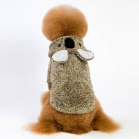 HKM-8750653 Soft Coral Fleece Sloth Bear Dog Clothes in Black, Brown, and Royal Blue