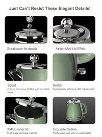 HKM-875091 Stainless Steel Double Wall Electric Kettle for Efficient Heating
