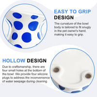 HKM-8751549 Extra Wide Elevated Ceramic Cat Food Bowl - Tilted Design for Comfort, Red Polka Dot, Dishwasher & Microwave Safe