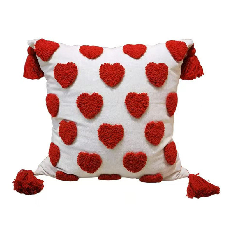 HKM-875155 Colorful Cartoon Style Tufted Small Flower Pillow Cover, 45x45cm Chenille Yarn