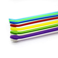 HKM-8751933 Nylon Bristle Dog Toothbrush with Plastic Handle and Paw Print Design