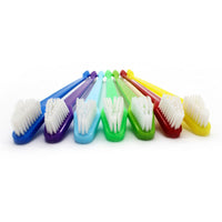 HKM-8751933 Nylon Bristle Dog Toothbrush with Plastic Handle and Paw Print Design