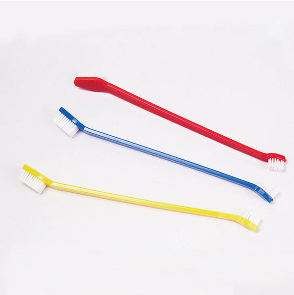 HKM-8751933 Nylon Bristle Dog Toothbrush with Plastic Handle and Paw Print Design