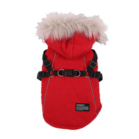 HKM-8752445 Fur Tie Hat Casual Dog Vest in Cool Black, Army Green, Red, and Beige, Sizes S-XXL