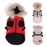 HKM-8752445 Fur Tie Hat Casual Dog Vest in Cool Black, Army Green, Red, and Beige, Sizes S-XXL