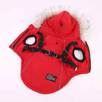HKM-8752445 Fur Tie Hat Casual Dog Vest in Cool Black, Army Green, Red, and Beige, Sizes S-XXL