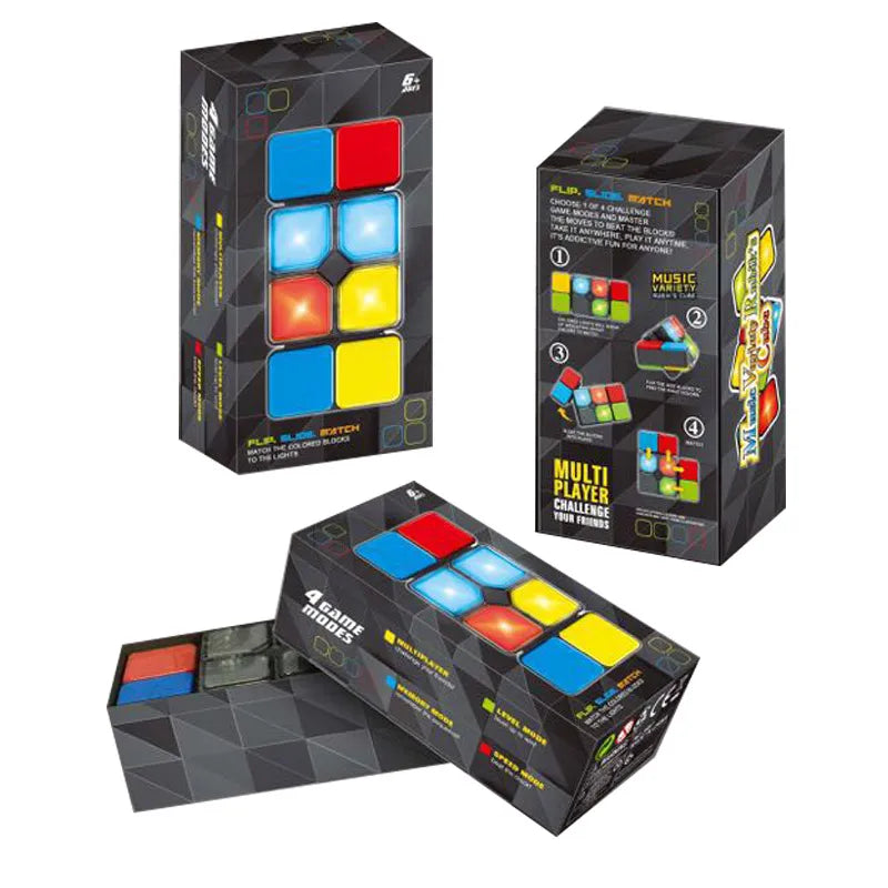 HKM-875283 Musical Flashing Magic Cube Puzzle 3x3 for Cognitive Development - Fidget Toy for Ages 2-4