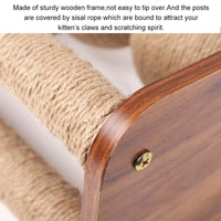 HKM-8753341 Wooden Vertical Scratching Post with Sisal Rope for Cats - Solid Wood Design, 17CM Ball, 3kg Weight