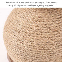 HKM-8753341 Wooden Vertical Scratching Post with Sisal Rope for Cats - Solid Wood Design, 17CM Ball, 3kg Weight
