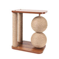 HKM-8753341 Wooden Vertical Scratching Post with Sisal Rope for Cats - Solid Wood Design, 17CM Ball, 3kg Weight