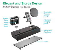 HKM-875347 8-in-1 Wireless Charging Station with 5 USB Ports and Fireproof Material