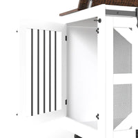 HKM-8753725 Dual-Access Mobile Dog Crate with Flip-Top Feeding Door and Caster System for Convenient Pet Care
