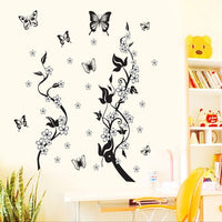 HKM-875411 Vibrant PVC Wall Sticker with Butterfly and Flower Design - 50x70CM Decorative Art