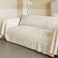 HKM-875475 Ethnic Dustproof Sofa Cover in Imitation Linen with Solid Floral Patterns