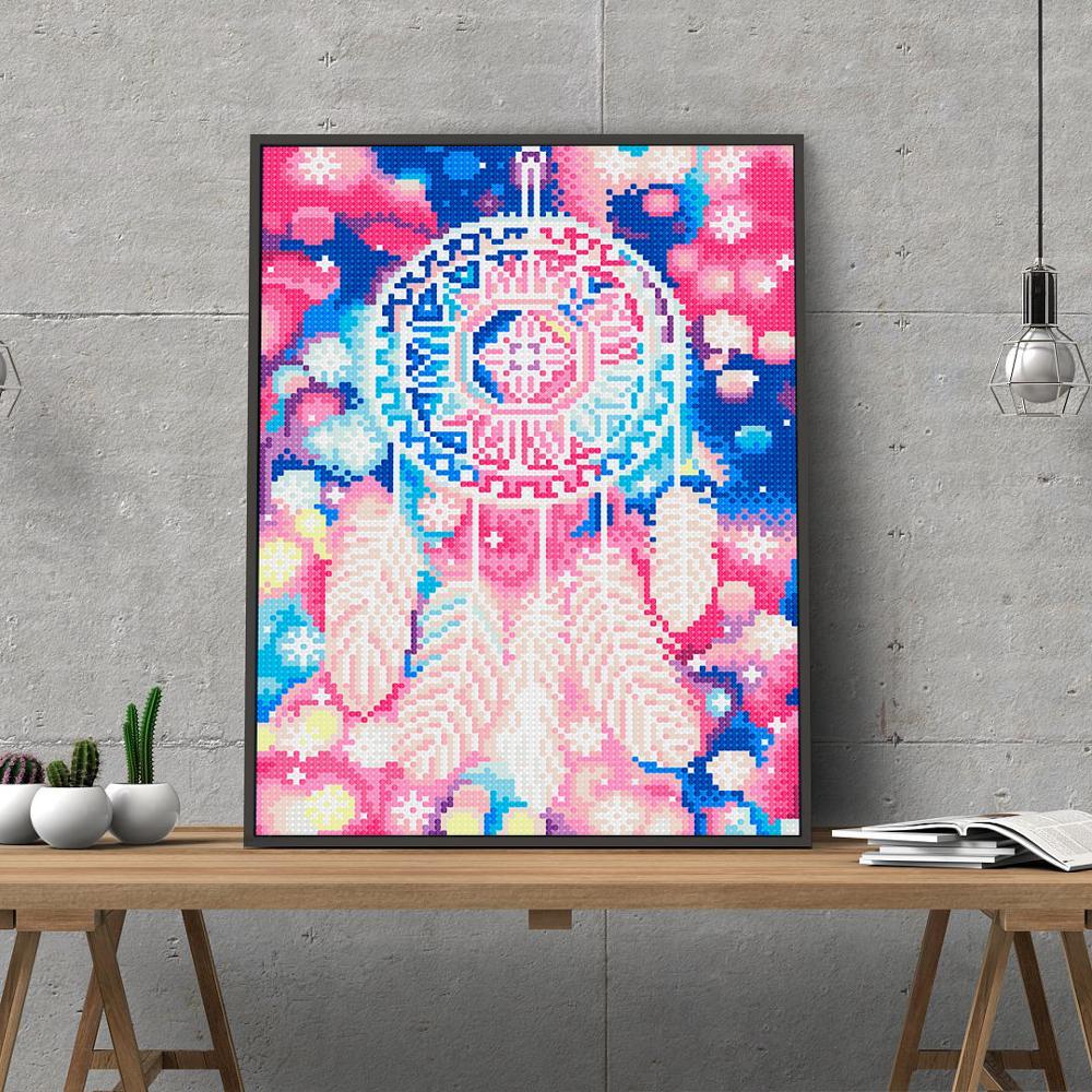 HKM-875475 Luminous Diamond Painting Kit - Rectangular Artwork 30x40cm with Tools and Canvas