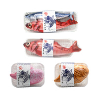 HKM-8754877 Plush Cat Fish Toy Set with Red Fish and Green Onion & Ginger Accessories