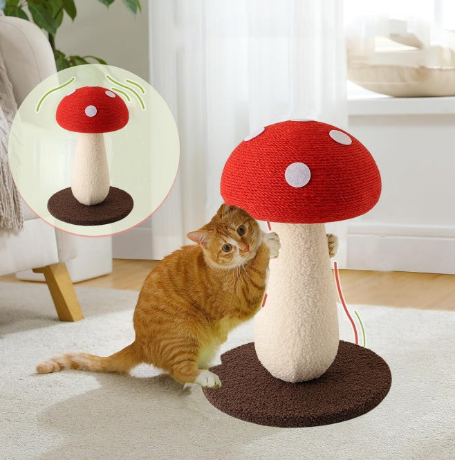 HKM-8755517 Large L-Shape Cat Scratching Board with Ball Toy - 23.6 Inch Wall-Mounted Scratcher for Indoor Cats