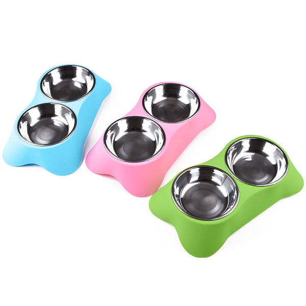 HKM-8756029 Eco-Friendly Silicone Dog Bowl - Non-Toxic Double Pet Feeder with Non-Slip Design