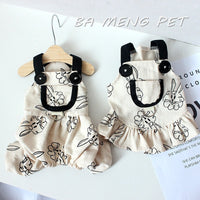HKM-8756413 Pet Dog Cotton Overalls with DZ Rabbit Suspenders in Various Sizes