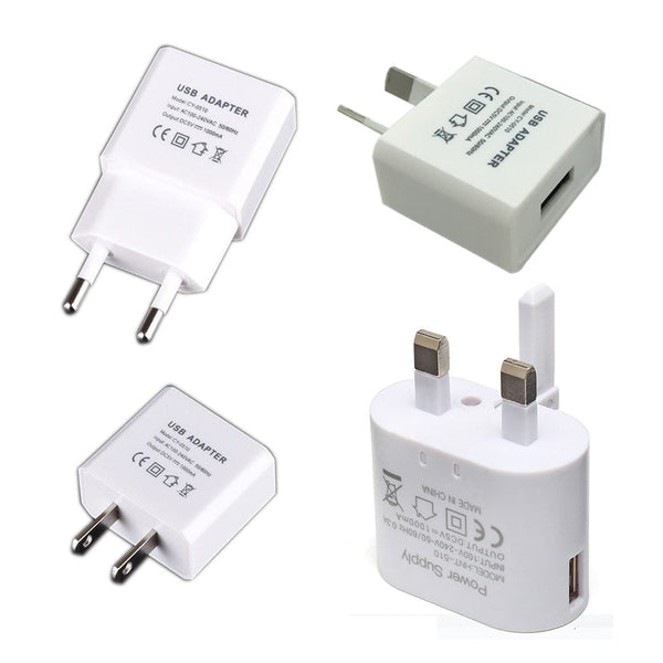HKM-875667 Universal 5V 1A Mobile Phone USB Power Adapter - Compatible with EU, USA, Australia, UK