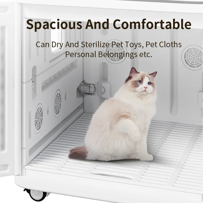 HKM-875731 Foldable 100L Adjustable Temperature and Time Dog Grooming Dryer Box for Pets