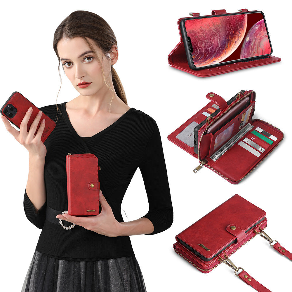 HKM-875731 Premium PU Leather Flip Phone Holster for iPhone - Multiple Sizes Available