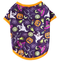 HKM-8758205 Cute Cotton T-Shirt for Cats ¨C Black Bat, Magic Hat, Pumpkin Head Designs