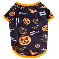 HKM-8758205 Cute Cotton T-Shirt for Cats ¨C Black Bat, Magic Hat, Pumpkin Head Designs