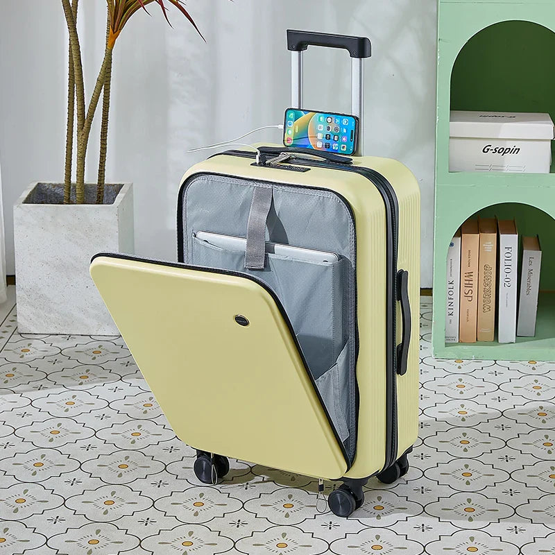 HKM-875859 Carry-On Trolley with Easy-Access Laptop Pocket for Business Travel