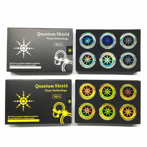HKM-875859 Cell Phone Radiation Protection Stickers - Nano-Anion Silicone for Battery Life and EMF Shielding - 6 Pack