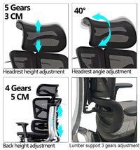HKM-875923 Ergonomic Office Chair with 2D Headrest and 7D Adjustable Armrests, Swivel Design for Comfort and Support