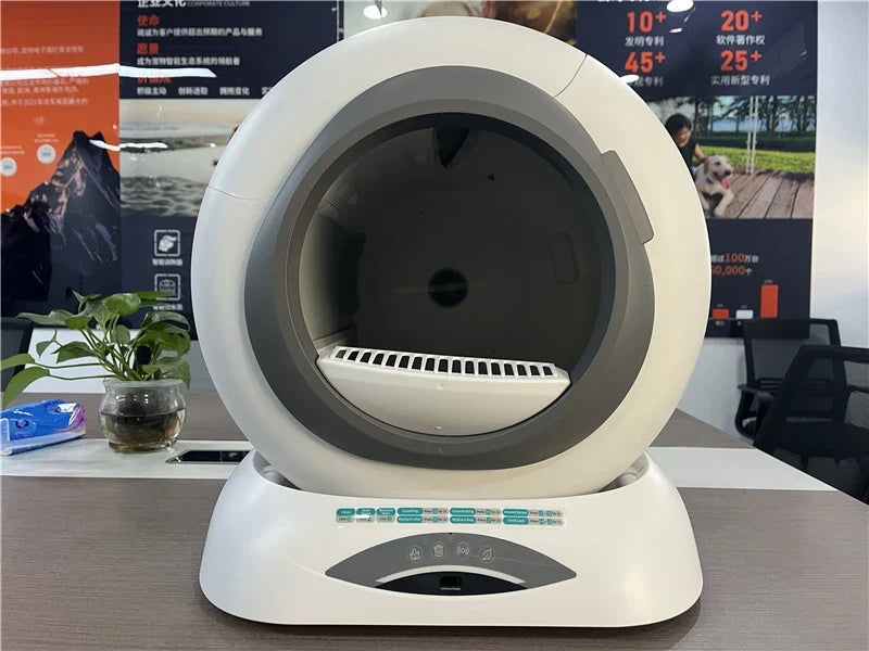 HKM-875923 Smart Automatic Cat Litter Box with App Control and 65L Capacity for Easy Cleaning