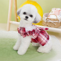HKM-8760381 Summer Pet Clothing Casual Skirt for Cats and Dogs in Red, Blue, and Purple