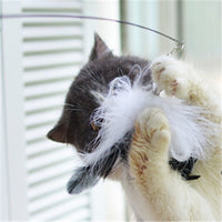 HKM-8760637 Super Flexible Cat Toy Stick with Telescopic Rod and Replaceable Heads