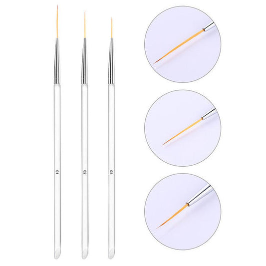 HKM-876115 Gel Nail Polish with Nail Brushes - 3 Piece Set for Artistic Nail Designs