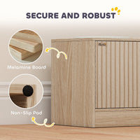HKM-8761789 Elevated Dog Feeding Station with Storage Cabinet and Stainless Steel Bowls for Large Dogs - Oak Finish