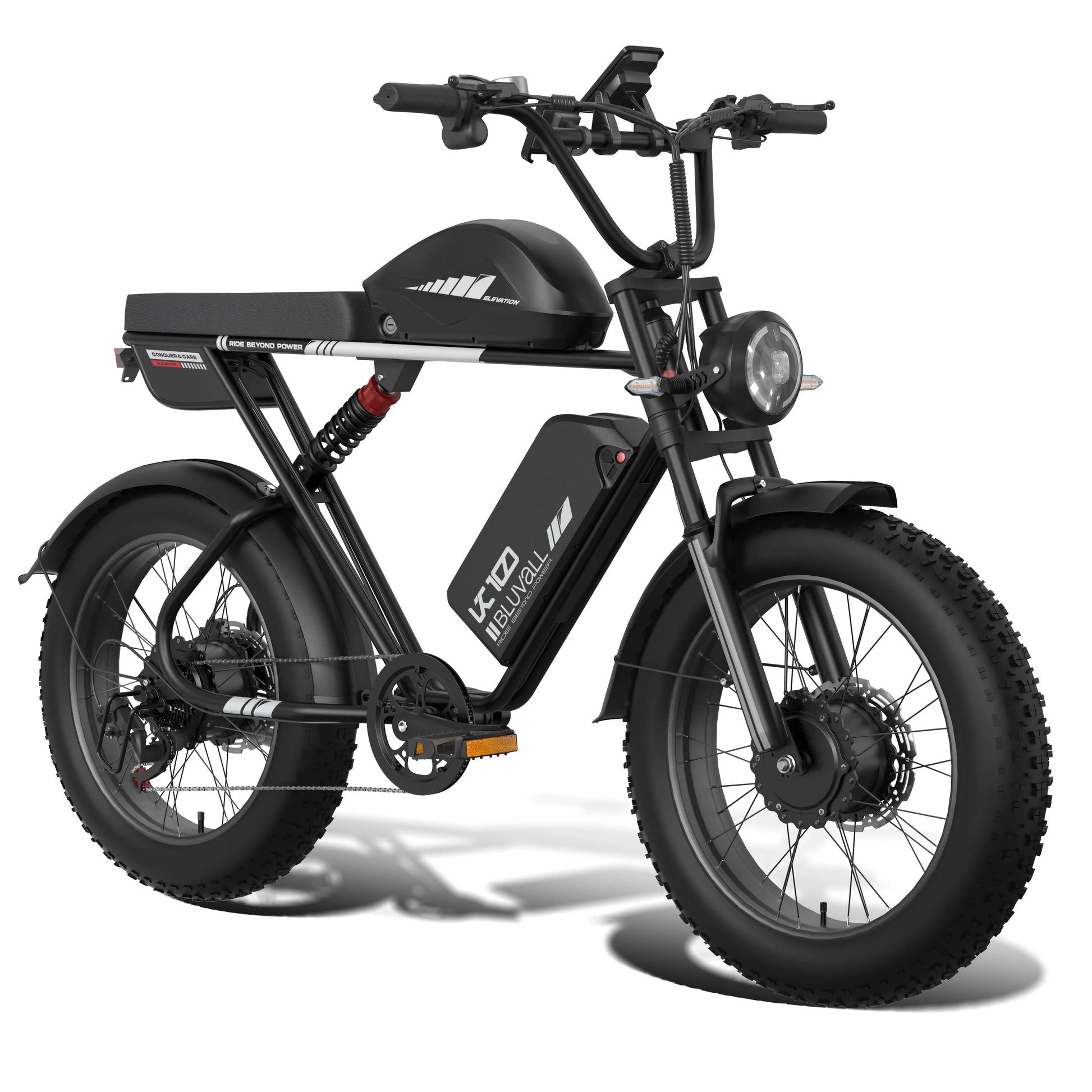 HKM-876179 52V 2000W Electric Fat Tire Bike Dual Battery 7-Speed Mountain Hybrid with Hydraulic Disc Brakes