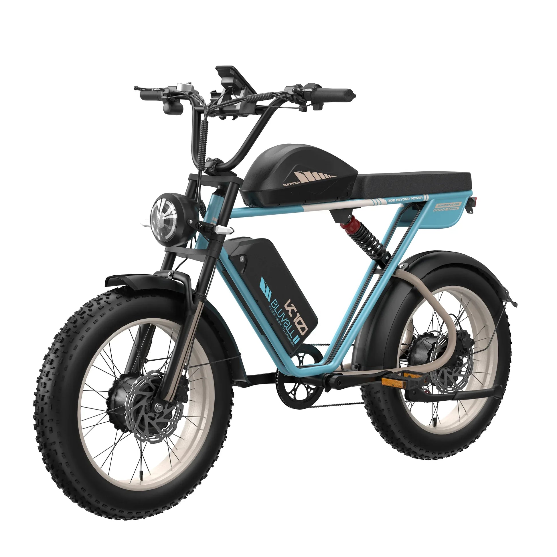 HKM-876179 52V 2000W Electric Fat Tire Bike Dual Battery 7-Speed Mountain Hybrid with Hydraulic Disc Brakes