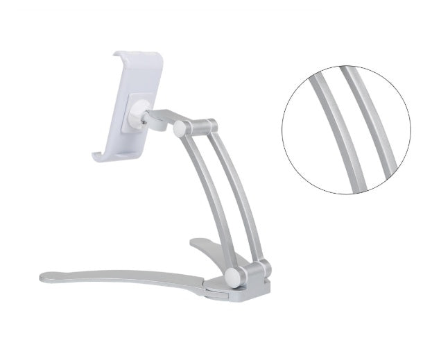 HKM-876179 Aluminum Alloy Adjustable Tablet Stand for 5-10.5 Inch Devices, 360-Degree Rotation, Sturdy Design