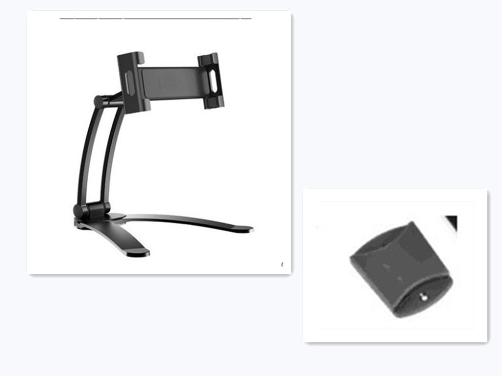 HKM-876179 Aluminum Alloy Adjustable Tablet Stand for 5-10.5 Inch Devices, 360-Degree Rotation, Sturdy Design