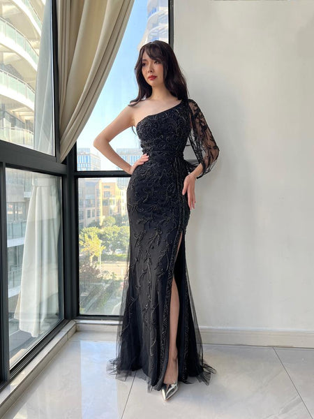 HKM-876179 Elegant Black Evening Dress – Style EZ25140 for Women - Timeless Class and Sophistication
