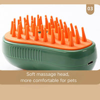 HKM-8763069 3-in-1 Cat Steam Brush with Water Spray for Grooming and Massage - Self-Cleaning Comb for Cats and Dogs