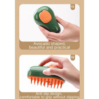 HKM-8763069 3-in-1 Cat Steam Brush with Water Spray for Grooming and Massage - Self-Cleaning Comb for Cats and Dogs