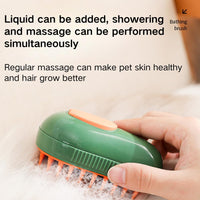 HKM-8763069 3-in-1 Cat Steam Brush with Water Spray for Grooming and Massage - Self-Cleaning Comb for Cats and Dogs